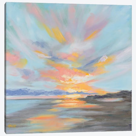 Pastel Clouds At Folly Beach Canvas Print #MTT24} by April Moffatt Art Print