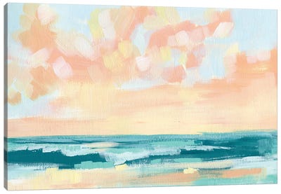 Sorbet Beach I Canvas Art Print - Pastel Impressionism
