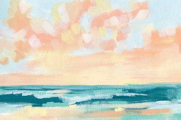 Large Coastal Art - Canvas Prints: Sorbet Beach I by April Moffatt