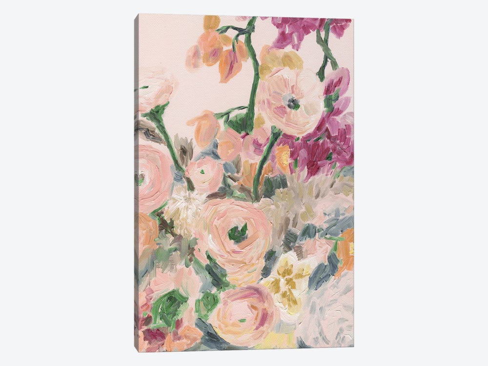 Peach Floral by April Moffatt 1-piece Canvas Print