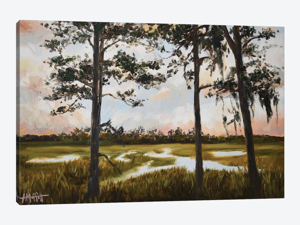 Pines On The Marsh by April Moffatt 1-piece Canvas Artwork