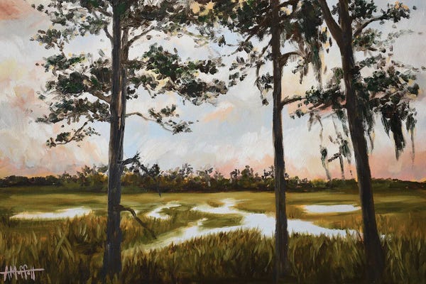 Marshes & Swamps: Pines On The Marsh by April Moffatt