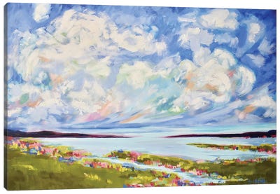 Big Spring Clouds Over The Marsh Canvas Art Print - April Moffatt