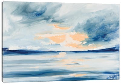 Storm Over The Harbor II Canvas Art Print - April Moffatt