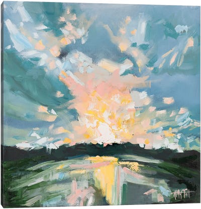 Pastel Sunset Over The Marsh Canvas Art Print - Marsh & Swamp Art