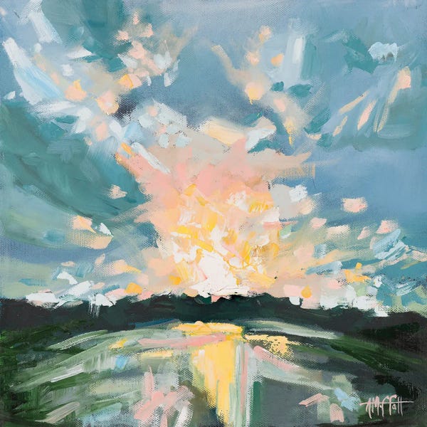April Moffatt: Pastel Sunset Over The Marsh by April Moffatt