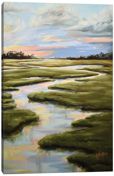 Pastel Marsh II Canvas Art Print - Sunrise & Sunset Art