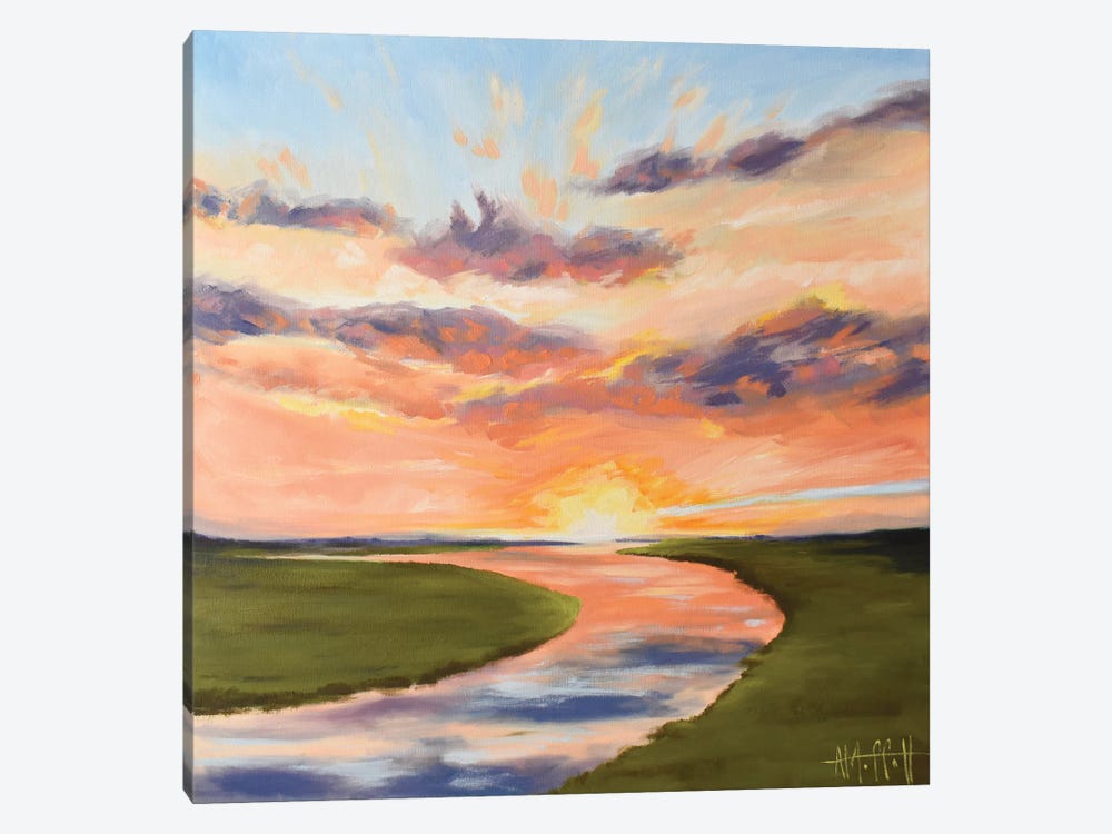 Good Morning Sunrise Over The Marsh by April Moffatt 1-piece Canvas Art