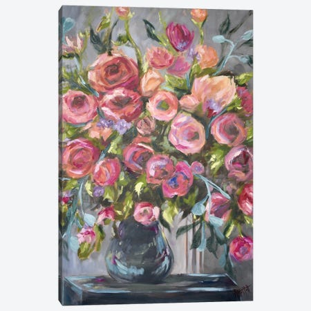 Abundant Floral Pink Canvas Print #MTT4} by April Moffatt Canvas Artwork