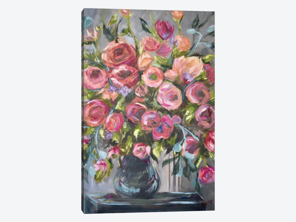 Abundant Floral Pink by April Moffatt 1-piece Canvas Wall Art