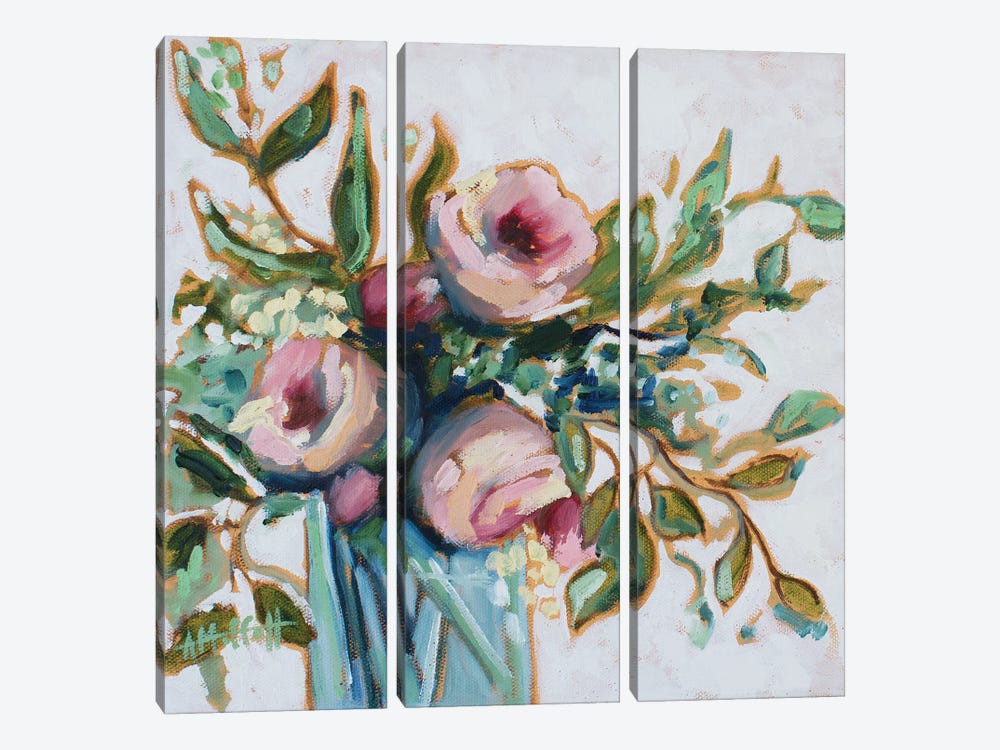 Delicate Floral IV by April Moffatt 3-piece Canvas Print