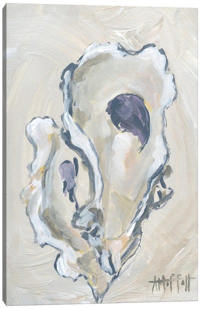 Beige Oyster II Canvas Art Print - Sea Life Art