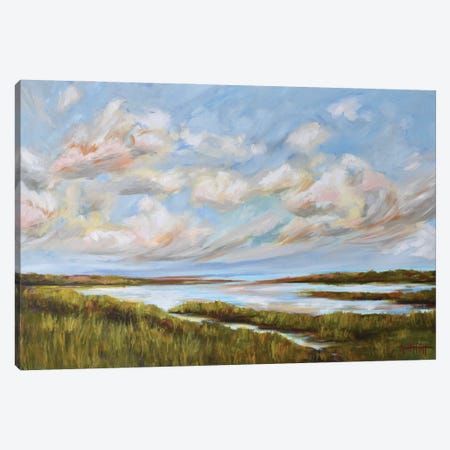 Early Spring Clouds Over The Waking Marsh Canvas Print #MTT9} by April Moffatt Canvas Art Print