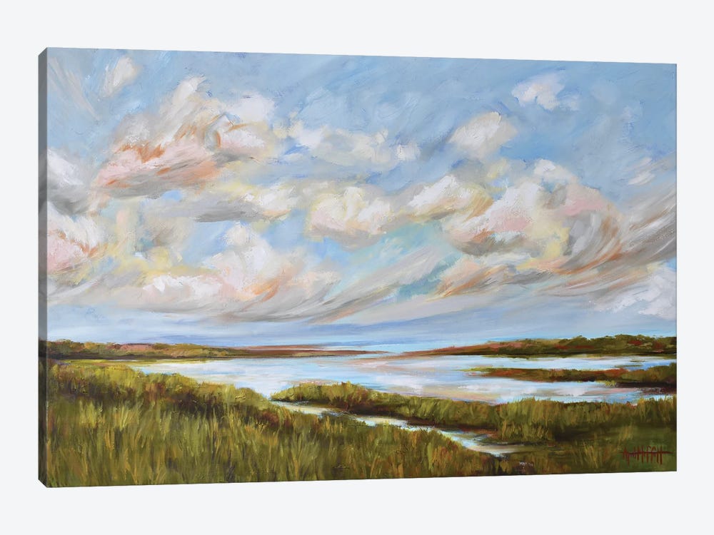 Early Spring Clouds Over The Waking Marsh by April Moffatt 1-piece Art Print
