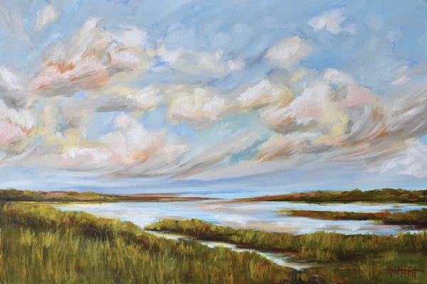 Marshes & Swamps: Early Spring Clouds Over The Waking Marsh by April Moffatt
