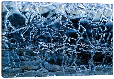 Ice Forms Canvas Art Print - Ice & Snow Close-Up Art