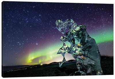 Icelandic Night Canvas Art Print - Aurora Borealis Art