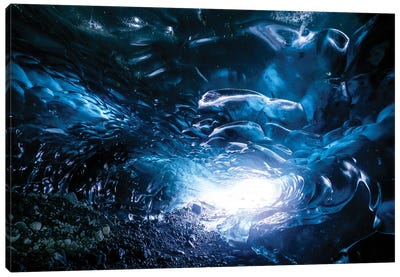 Ice Cave Canvas Art Print - Ice & Snow Close-Up Art