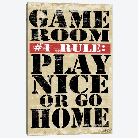 Game Room #1 Rule Canvas Print #MTY7} by Misty Michelle Canvas Art Print
