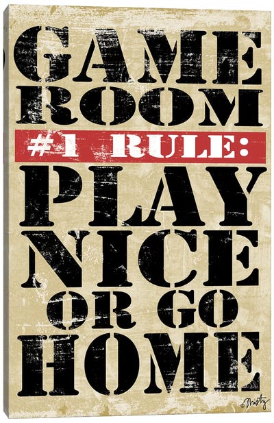 Game Room #1 Rule Canvas Art Print