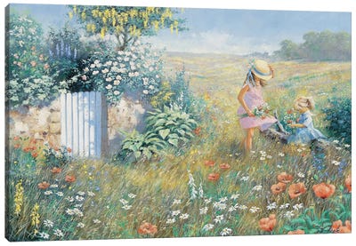 Outside The Garden Canvas Art Print - Garden & Floral Landscape Art