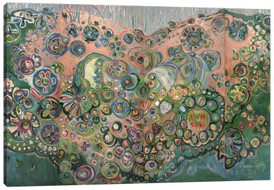 Mary's Heart Canvas Art Print - Green Art