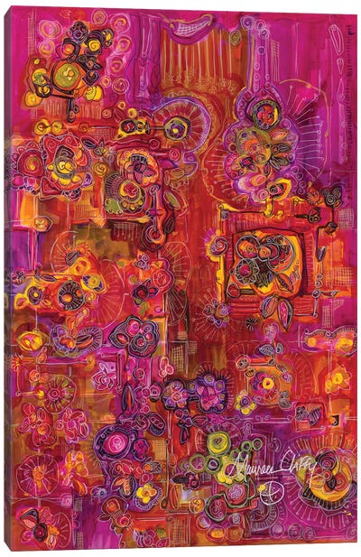 Minnie Canvas Art Print - Red Abstract Art