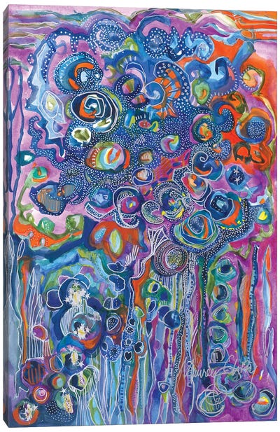 Thunderstorm Canvas Art Print - Purple Abstract Art
