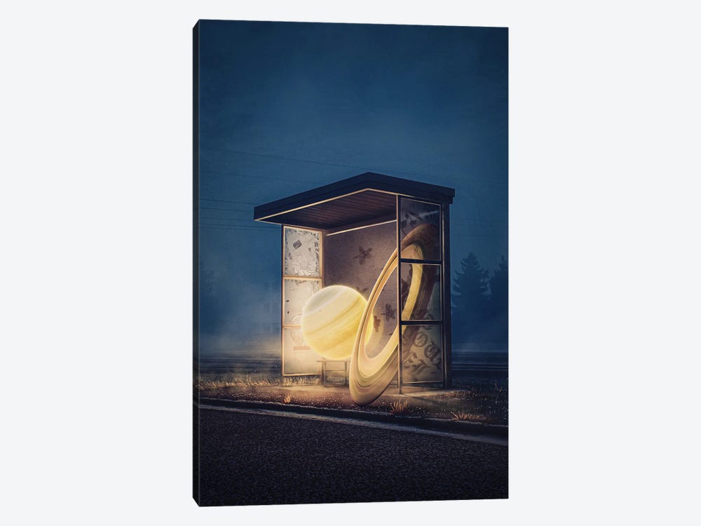 Bus Stop Saturn by Karabanka 1-piece Canvas Print