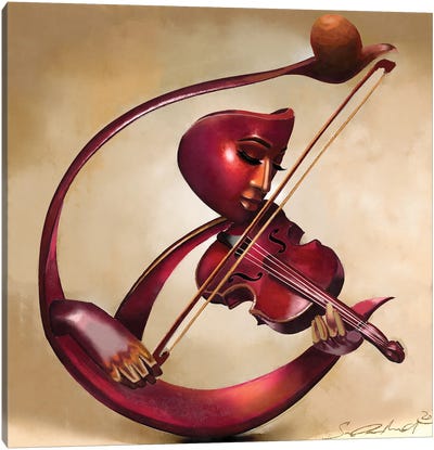 Ethereal Strings Canvas Art Print - Musical Instrument Art
