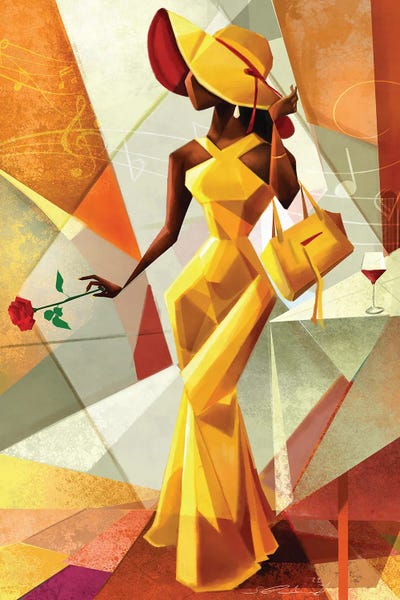 Fine Art Print: Night Out in Yellow by Salaam Muhammad