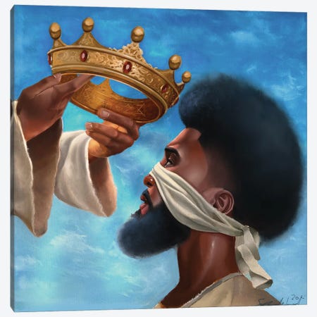 Crown Me Lord (Man) Canvas Print #MUH4} by Salaam Muhammad Canvas Wall Art