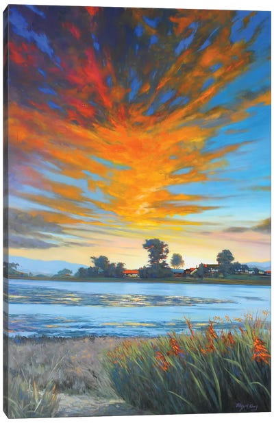 Sunset (Bolinas Lagoon) Canvas Art Print - Mansung Kang