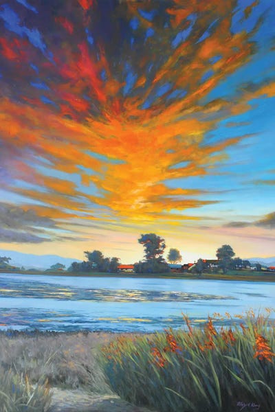 Mansung Kang: Sunset (Bolinas Lagoon) by Mansung Kang