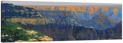 Sunset At The Canyon Canvas Art Print - Grand Canyon National Park Art