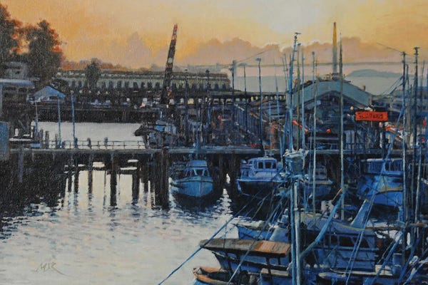 Harbors: Sunset At The Pier by Mansung Kang