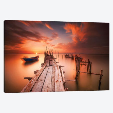 Red Sunset At Carrasqueira, Alentejo Canvas Print #MUM3} by Andy Mumford Canvas Artwork