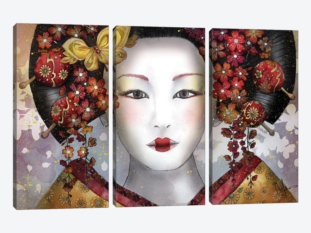 Becoming A Geisha by Marine Loup 3-piece Art Print