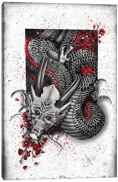 Black Dragon Canvas Art Print - Marine Loup