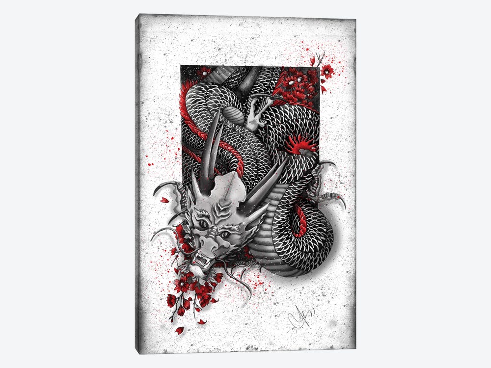 Black Dragon by Marine Loup 1-piece Canvas Wall Art