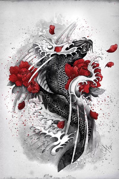 Fish: Black Koi by Marine Loup