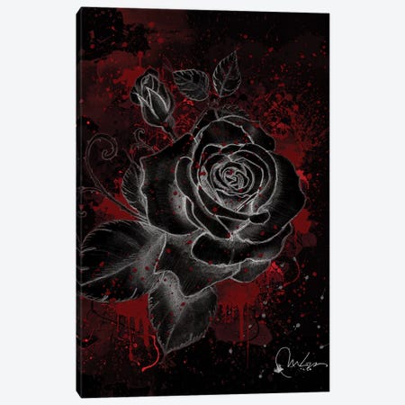 Black Rose Canvas Print #MUP15} by Marine Loup Art Print