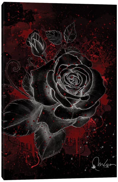Black Rose Canvas Art Print - Asian Décor