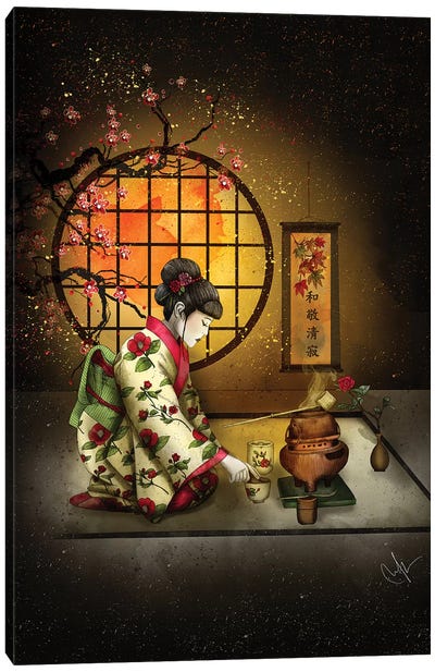 Camellia Tea Canvas Art Print - Japanese Culture