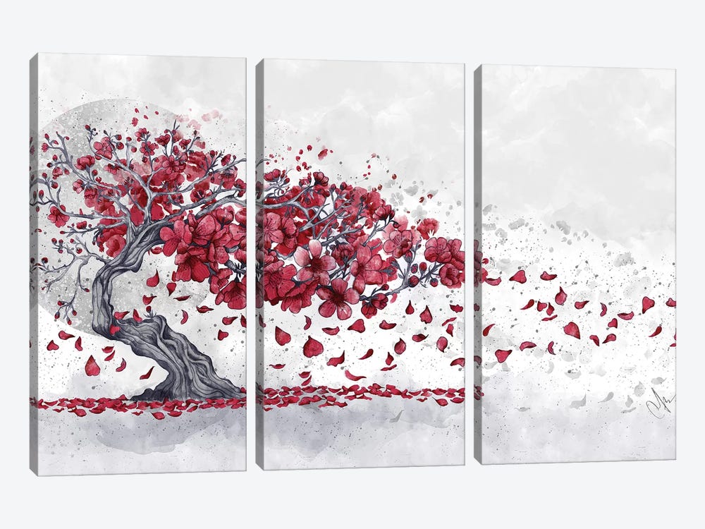 Cherry Blossom by Marine Loup 3-piece Canvas Artwork