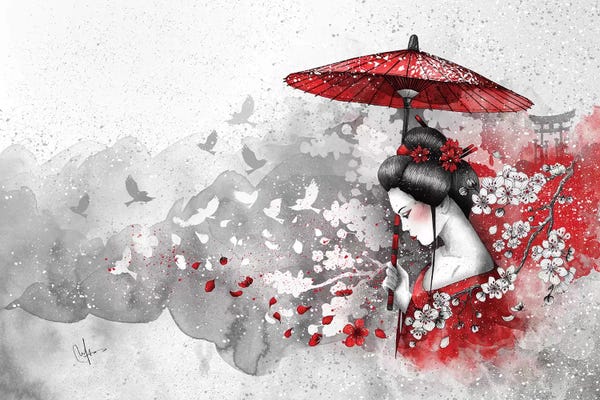 Japanese Décor: Falling Blossoms by Marine Loup