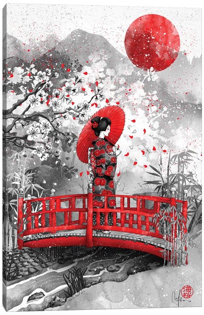 Higasa Canvas Art Print - Cherry Blossom Art