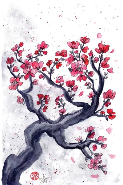 Black & White & Red: Japanese Plum (Ume) by Marine Loup