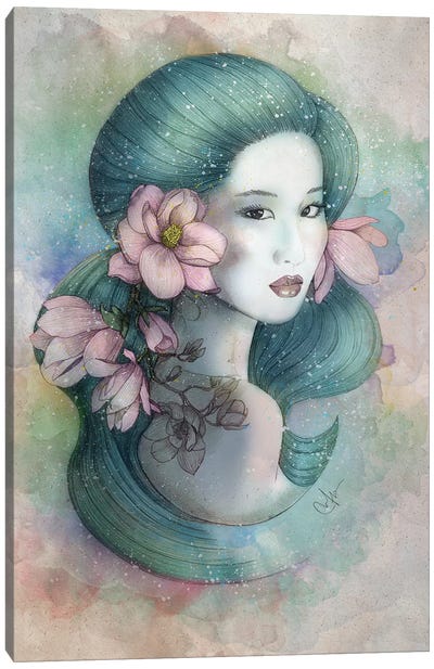 Magnolias In The Dusk Canvas Art Print - Marine Loup