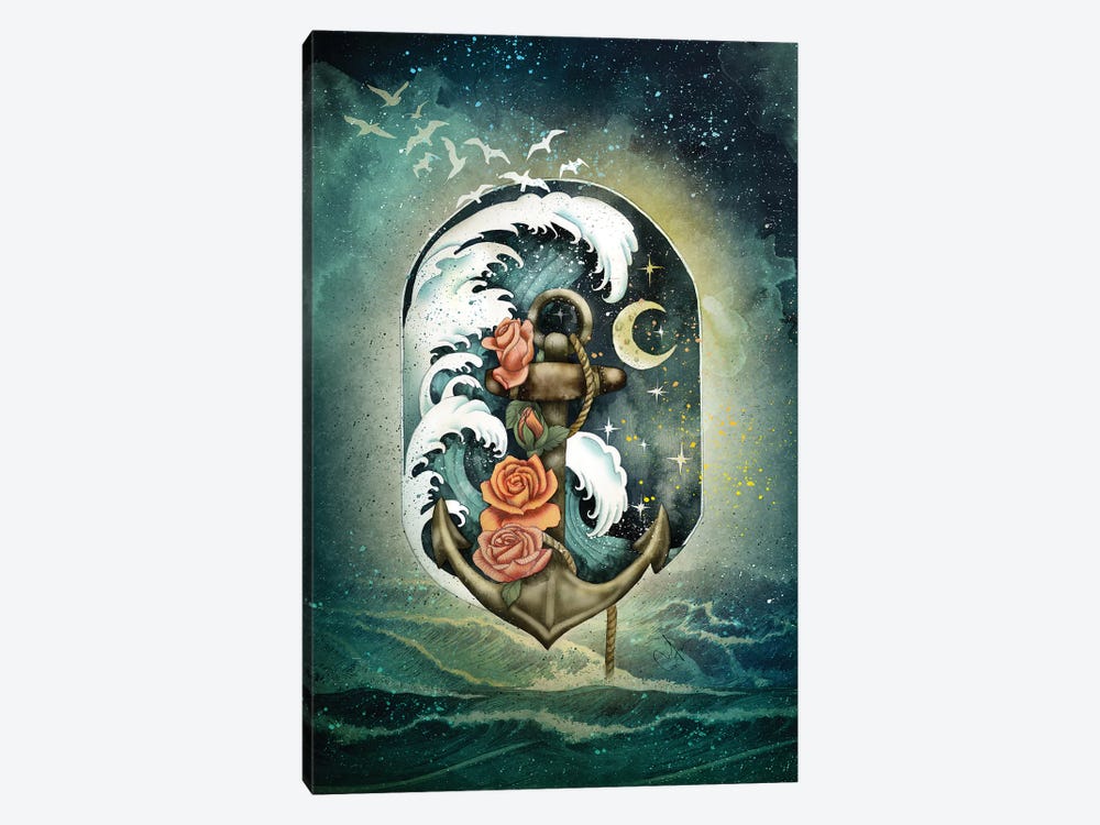 Navigate Waves And Stars by Marine Loup 1-piece Canvas Art Print